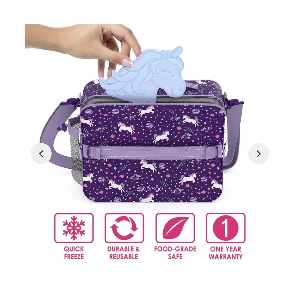 Bentgo Buddies Reusable Ice Packs Unicorn 4 Colors For lunch Boxes‎ Bags Pastel